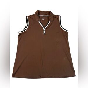 Izod Brown Sleeveless Golf Polo Tank Top